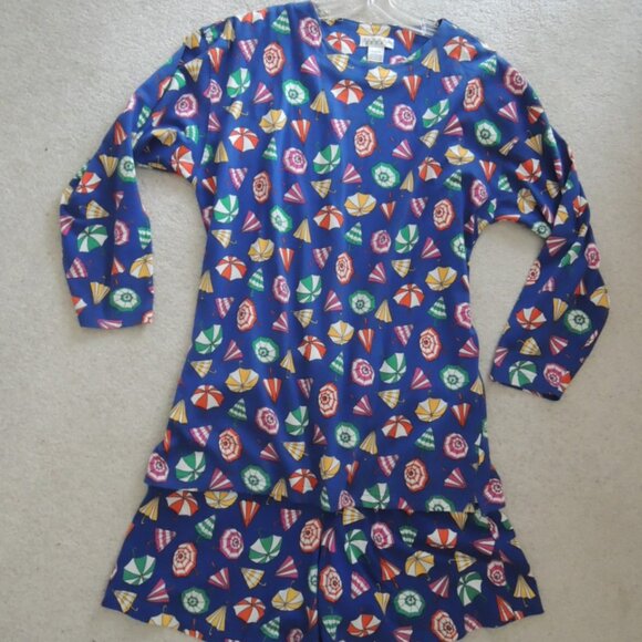 Ladies 2 Pc Shorts Skort Set Size L (Size M) Umbrella Print by Picone Sport NWOT - Picture 1 of 16